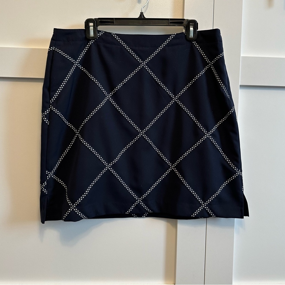 EP PRO Golf Skort Black White Windowpane Print Pockets Poly Like New Sz 14